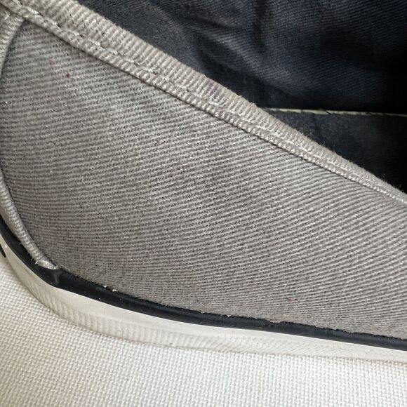 Sperry Top-Sider Sneakers Size 9.5M Seacoast Canvas Gray Leather Laces Slip On - Picture 6 of 12